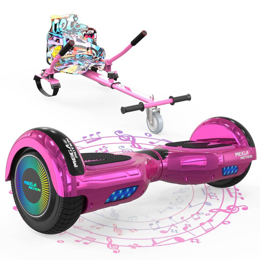 MEGAMOTION A03 Hoverboard with Go-Kart Combo (Pink)