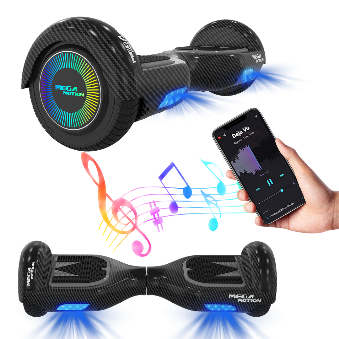 MEGA MOTION A03 Hoverboard for Kids, Black Hoverboard Image