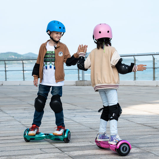 MEGA MOTION A03 Hoverboard for Kids, Two Kids Riding Hoverboards Image